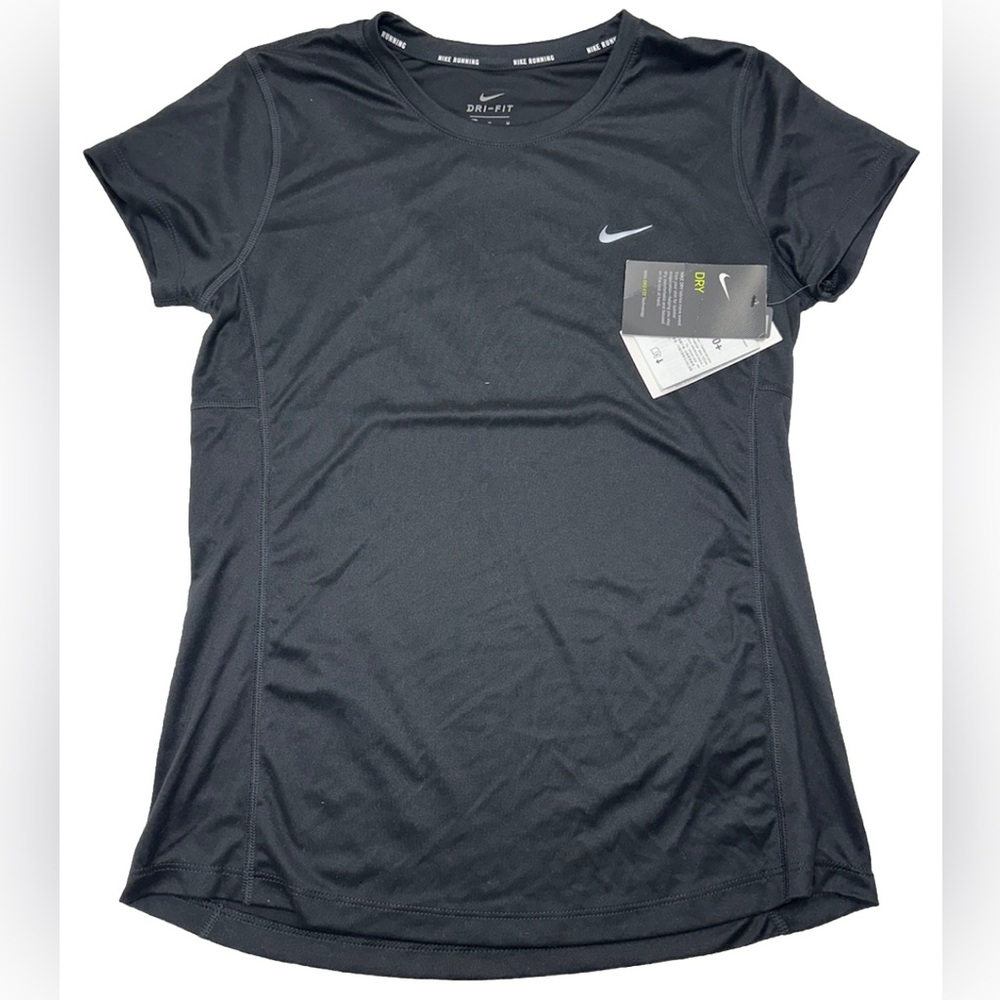 New Nike Dri Fit | Womens Medium | Short Sleeve Black Running  T-Shirt |